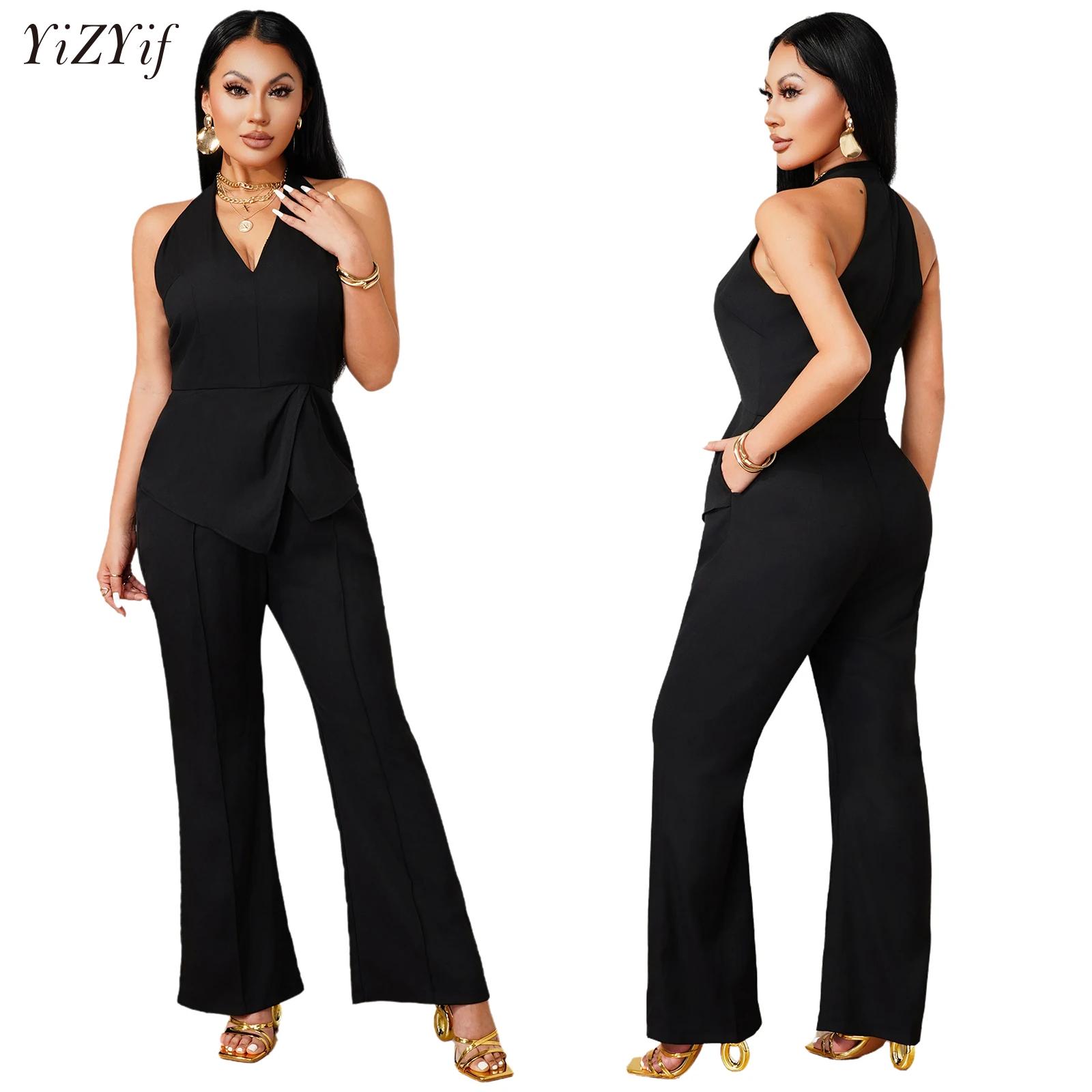 Women'S Formal Wear Pants - Tuta Senza Maniche con Scollo a