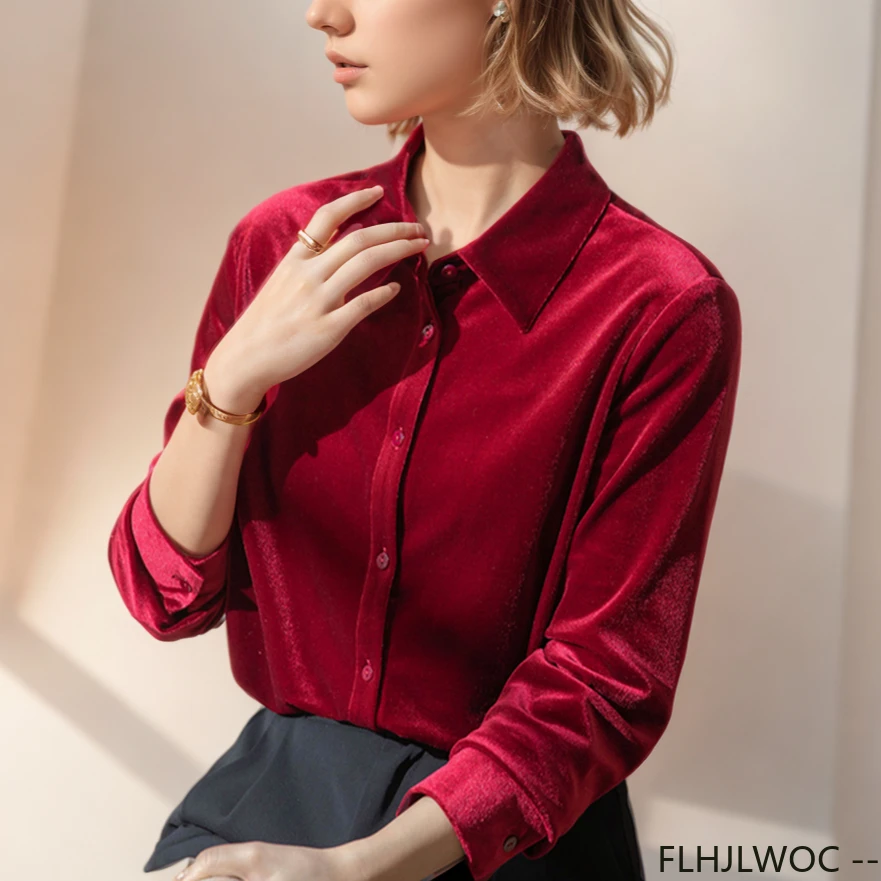 Camicetta top in velluto rosso - Women'S Formal Wear Blouse recensione e prezzo