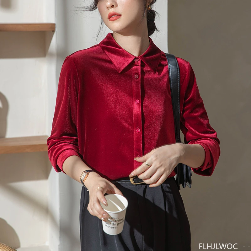 Camicetta top in velluto rosso - Women'S Formal Wear Blouse recensione e prezzo