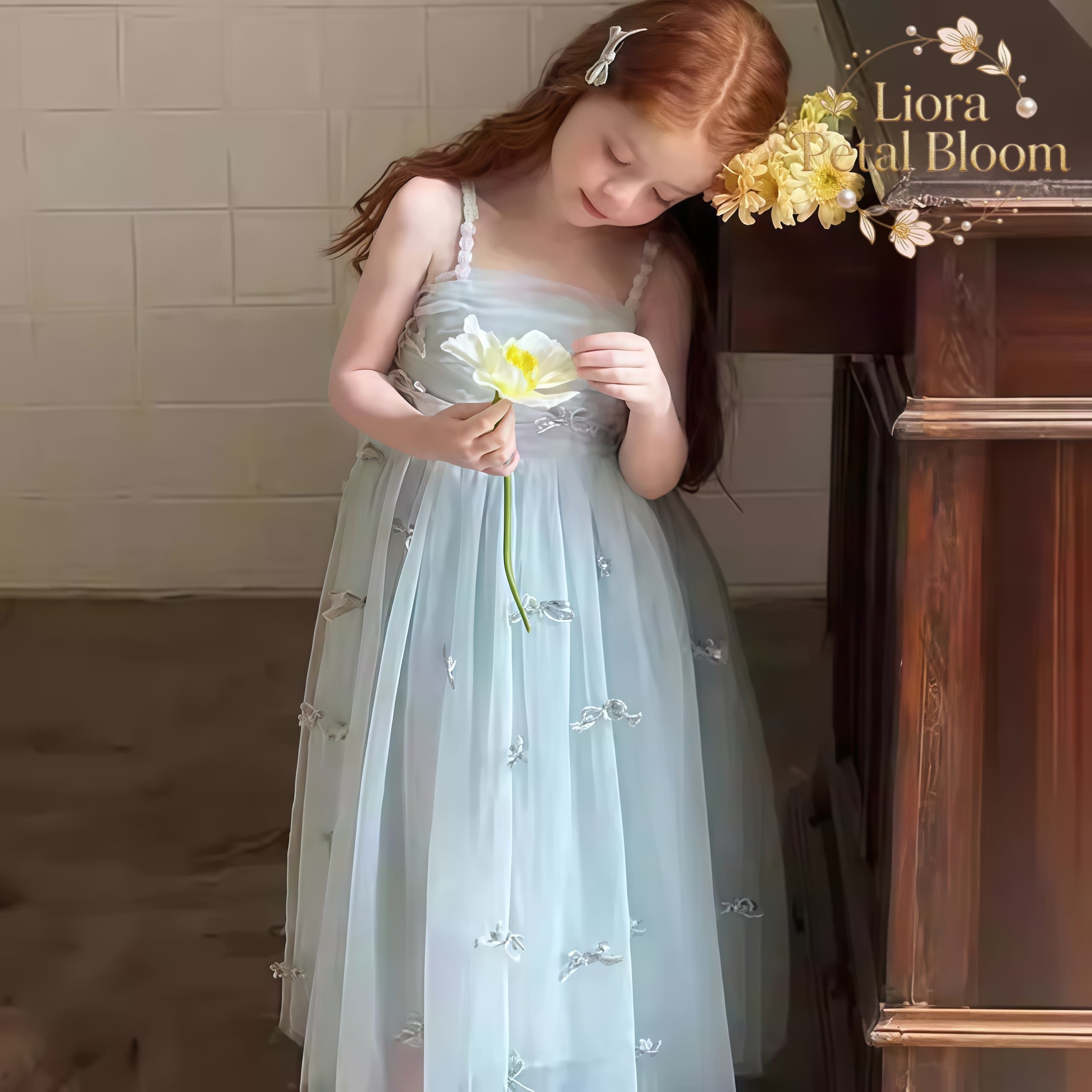 Abito da bambina blu con fiocc - Formal Attire Woman recensione e prezzo